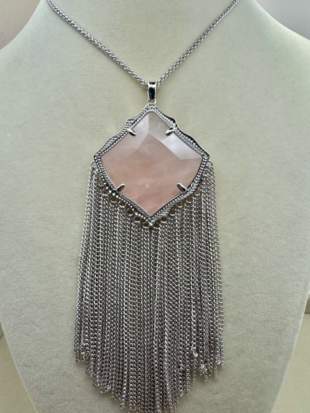 Kendra Scott Kingston Necklace Rose Quartz NWT
